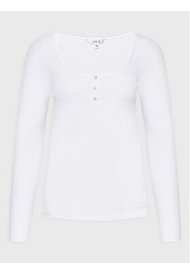 Guess Bluzka W2YP46 KBCO2 Biały Slim Fit. Kolor: biały. Materiał: wiskoza