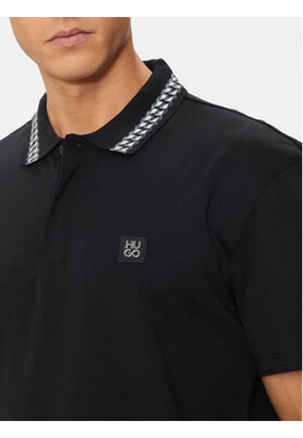 Hugo Polo Doucano 50510036 Czarny Regular Fit. Typ kołnierza: polo. Kolor: czarny. Materiał: bawełna
