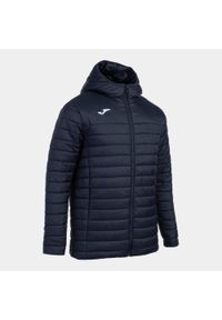 Kurtka z kapturem Joma Urban V. Typ kołnierza: kaptur. Kolor: niebieski. Materiał: puch. Sport: bieganie, fitness