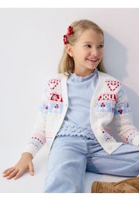 Reserved - Świąteczny kardigan - złamana biel. Materiał: dzianina. Styl: wizytowy #1