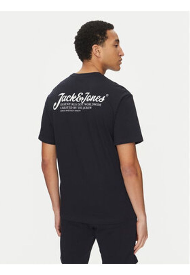 Jack & Jones - Jack&Jones Komplet t-shirt i szorty sportowe Beau 12277466 Granatowy Relaxed Fit. Kolor: niebieski. Materiał: bawełna. Styl: sportowy