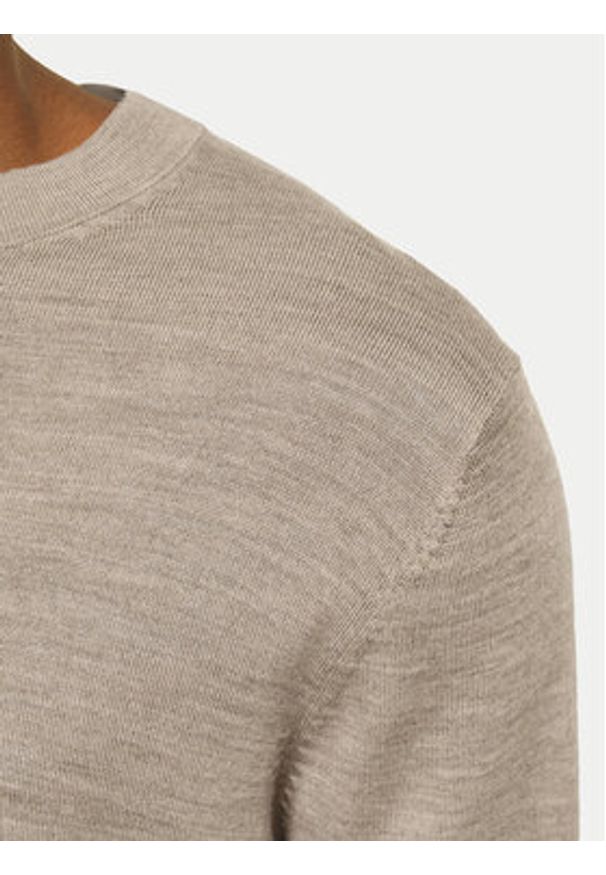Jack & Jones Sweter Merino 12216817 Szary Regular Fit. Kolor: szary. Materiał: wełna