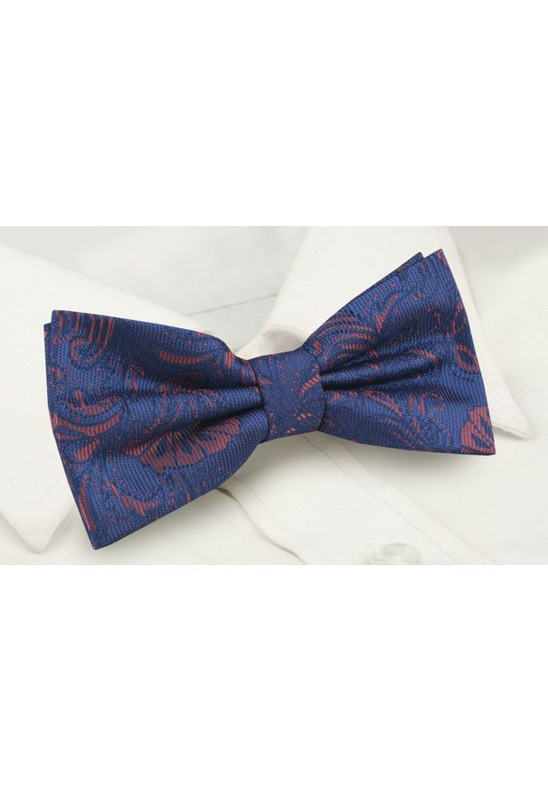 Mucha Męska z Poszetką - Alties - Niebieskie Tło, Delikatne Kwiaty. Kolor: niebieski. Wzór: kwiaty. Styl: sportowy, elegancki