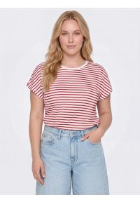 Big-Star - Koszulka damska w paski biało-czerwona Aleksa 603. Kolor: czerwony. Materiał: bawełna, żakard, dzianina. Wzór: paski #6