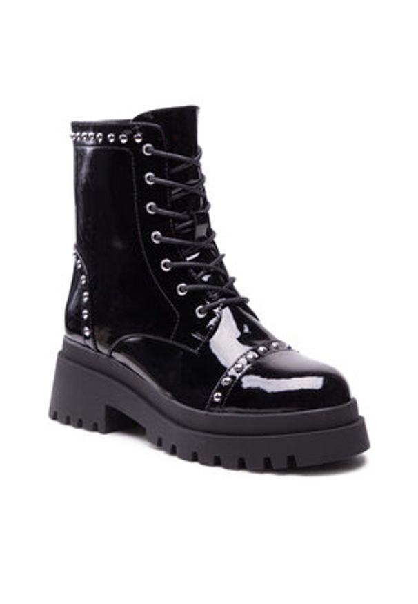 DeeZee Trzewiki WS5667-01 Czarny. Kolor: czarny. Materiał: skóra