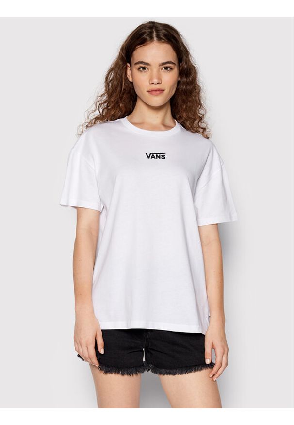Vans T-Shirt Flying V VN0A7YUT Biały Oversize. Kolor: biały. Materiał: bawełna