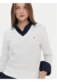 TOMMY HILFIGER - Tommy Hilfiger Sweter WW0WW42049 Biały Regular Fit. Kolor: biały. Materiał: syntetyk, bawełna #5