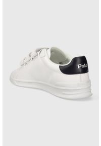 Polo Ralph Lauren sneakersy skórzane Hrt Crt 3Str kolor biały 809913461001. Nosek buta: okrągły. Zapięcie: rzepy. Kolor: biały. Materiał: skóra #2