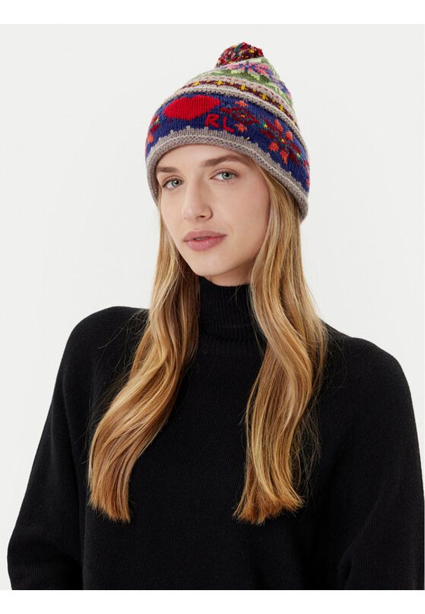 Polo Ralph Lauren Czapka 455981437001 Kolorowy. Materiał: wełna, materiał. Wzór: kolorowy