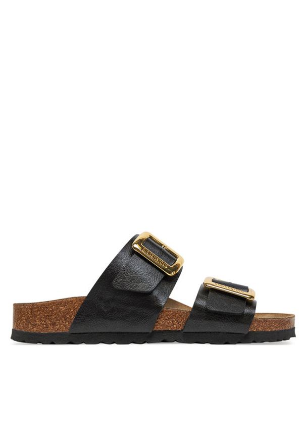 Birkenstock Klapki Sydney Cushion Buckle 1029457 Czarny. Kolor: czarny. Materiał: skóra