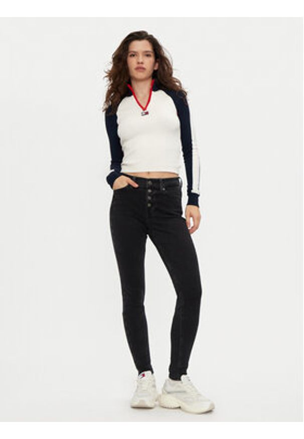 Tommy Jeans Jeansy Nora DW0DW19543 Czarny Skinny Fit. Kolor: czarny