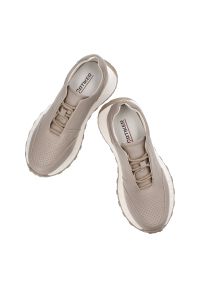 Beżowe Sneakersy Artiker Modne Obuwie Damskie. Okazja: na co dzień. Kolor: beżowy. Materiał: guma, jeans, materiał. Szerokość cholewki: normalna. Wzór: gładki #4