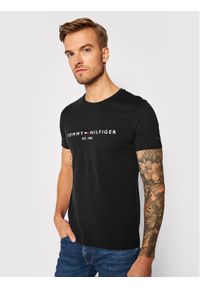 TOMMY HILFIGER - Tommy Hilfiger T-Shirt Core Logo Tee MW0MW11465 Czarny Slim Fit. Kolor: czarny. Materiał: bawełna