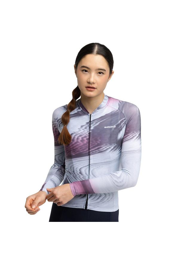 SIROKO - Damska koszulka rowerowa z krótkim rękawem Kolarstwo Siroko M2-W Sancy. Kolor: szary. Długość rękawa: krótki rękaw. Długość: krótkie. Sport: kolarstwo