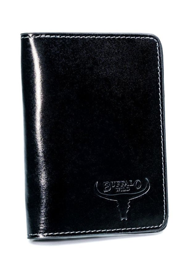 BUFFALO WILD - Etui na dokumenty czarne Buffalo Wild OKL1-CVTB BLACK. Kolor: czarny. Materiał: skóra