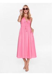 Seafolly Sukienka letnia Sunbreak Poplin 54878-DR Różowy Regular Fit. Kolor: różowy. Materiał: bawełna. Sezon: lato
