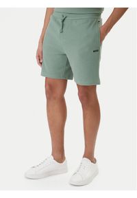 BOSS Szorty sportowe Waffle 50535884 Zielony Regular Fit. Kolor: zielony. Materiał: bawełna. Styl: sportowy #1