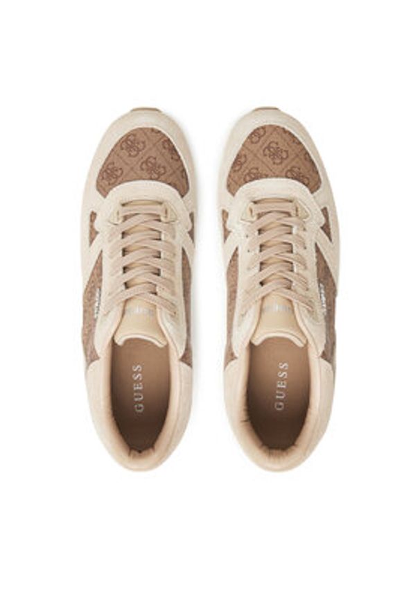 Guess Sneakersy FMTTRE ELL12 Beżowy. Kolor: beżowy. Materiał: skóra, zamsz