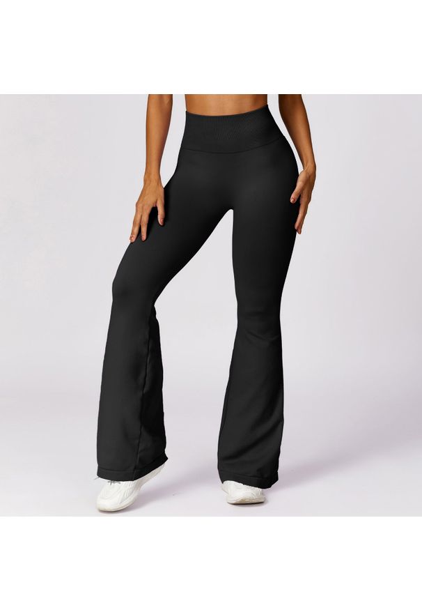 Intica - Legginsy sportowe push-up z wysokim stanem do treningu Chrysi. Stan: podwyższony. Kolor: czarny. Materiał: materiał. Sport: fitness