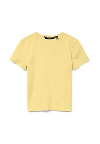 Vero Moda T-Shirt Chloe 10306894 Żółty jasny Tight Fit. Kolor: żółty. Materiał: bawełna #3