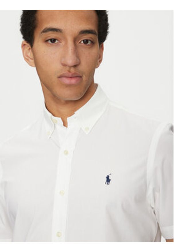 Polo Ralph Lauren Koszula 710945315001 Biały Custom Fit. Typ kołnierza: polo. Kolor: biały. Materiał: bawełna