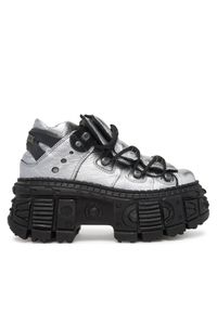 Sneakersy NEW ROCK. Kolor: srebrny. Styl: rockowy #1