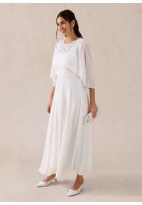 bonprix - Bolerko z delikatnego szyfonu. Kolor: biały. Materiał: szyfon, poliester #3