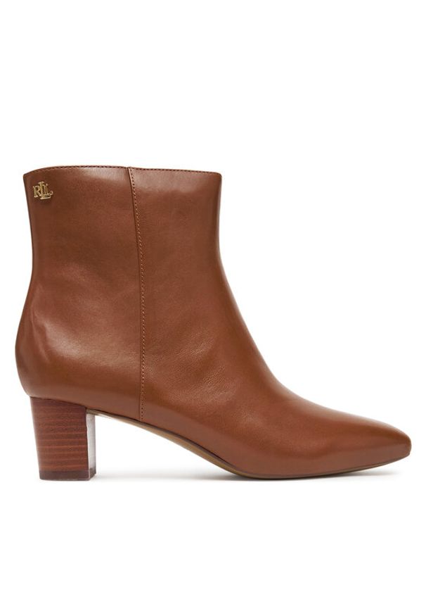Lauren Ralph Lauren - LAUREN RALPH LAUREN Botki 802974503001 Brązowy. Kolor: brązowy. Materiał: skóra