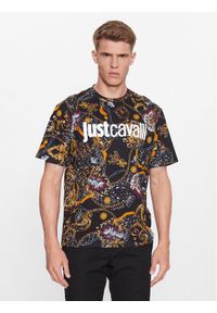 Just Cavalli T-Shirt 75OAH6R3 Czarny Regular Fit. Kolor: czarny. Materiał: bawełna #1