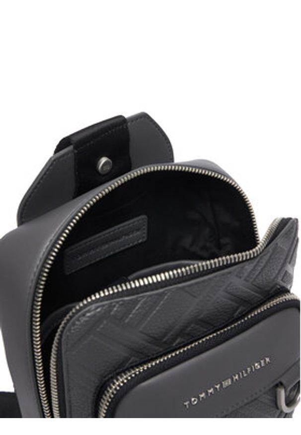 TOMMY HILFIGER - Tommy Hilfiger Saszetka Th Flag Slingpack AM0AM14430 Szary. Kolor: szary. Materiał: skóra