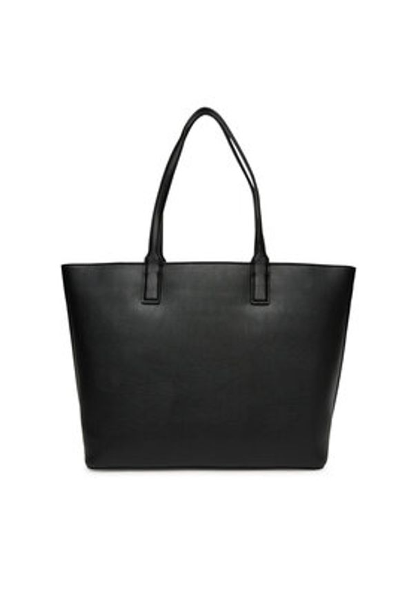 TOMMY HILFIGER - Tommy Hilfiger Torebka Th Logotape Tote AW0AW17449 Czarny. Kolor: czarny. Materiał: skórzane