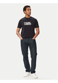 Karl Lagerfeld - KARL LAGERFELD T-Shirt 755780 563235 Granatowy Regular Fit. Typ kołnierza: dekolt w karo. Kolor: niebieski. Materiał: bawełna #2