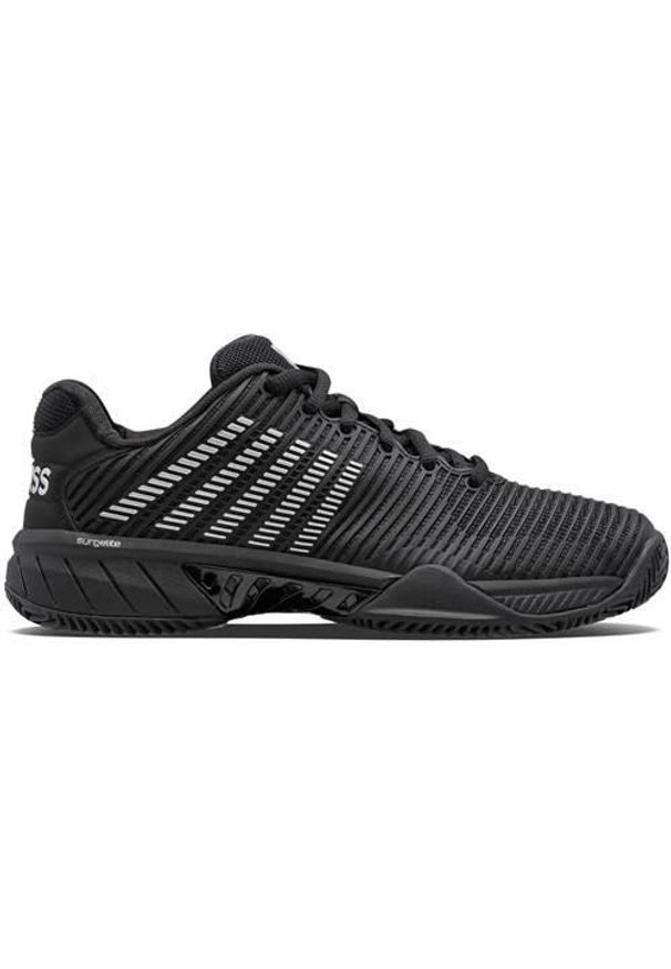 Buty do tenisa damskie K-Swiss Hypercourt Express 2. Kolor: wielokolorowy, czarny. Materiał: materiał, syntetyk. Szerokość cholewki: normalna. Sport: tenis