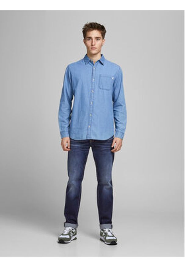 Jack & Jones Jeansy Clark 12177444 Granatowy Regular Fit. Kolor: niebieski