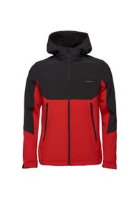 GLOMEX - Kurtka Softshell Loap Lucas Męska Czerwona - Wiatroszczelna i Oddychająca (M). Kolor: czarny, czerwony, wielokolorowy. Materiał: softshell. Sport: turystyka piesza #1