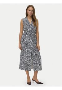 Vero Moda Sukienka koszulowa Josie 10341594 Granatowy Regular Fit. Kolor: niebieski. Materiał: wiskoza. Typ sukienki: koszulowe #1
