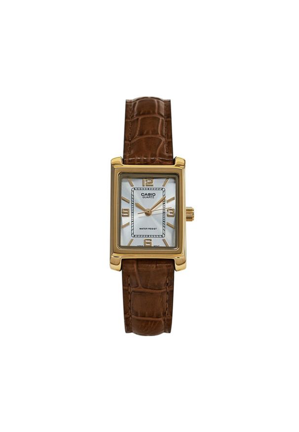 Casio Zegarek Classic LTP-1234PGL-7AEG Brązowy. Kolor: brązowy. Materiał: skóra