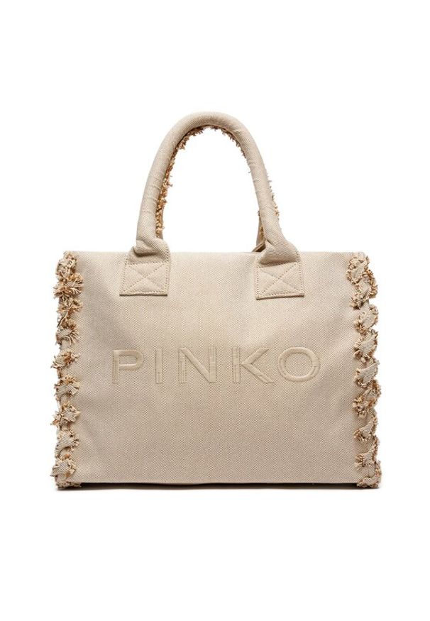 Pinko Torebka Beach Shopping PE 24 PLTT 100782 A1X1 Beżowy. Kolor: beżowy