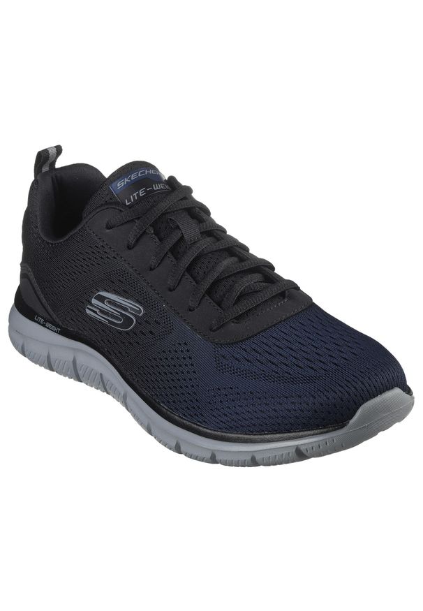 skechers - Buty do chodzenia męskie Skechers Track Ripkent. Kolor: wielokolorowy, niebieski, czarny. Materiał: guma, materiał, syntetyk, tkanina. Sport: turystyka piesza