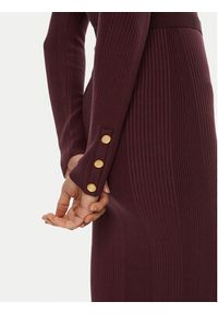 Elisabetta Franchi Sukienka dzianinowa AM-25B-46E3-V440 Bordowy Slim Fit. Kolor: czerwony. Materiał: lyocell #5
