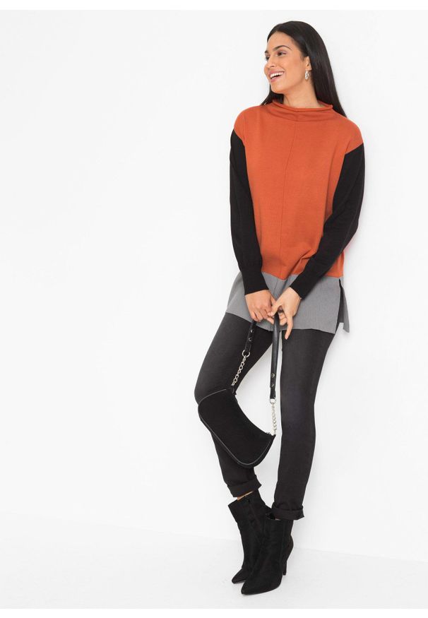 bonprix - Dżinsy Skinny, mid waist, ze stretchem. Kolor: czarny