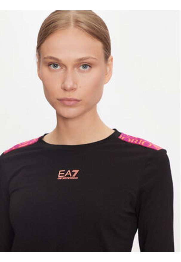 EA7 Emporio Armani Bluzka 6DTT16 TJLOZ 1200 Czarny Regular Fit. Kolor: czarny. Materiał: bawełna