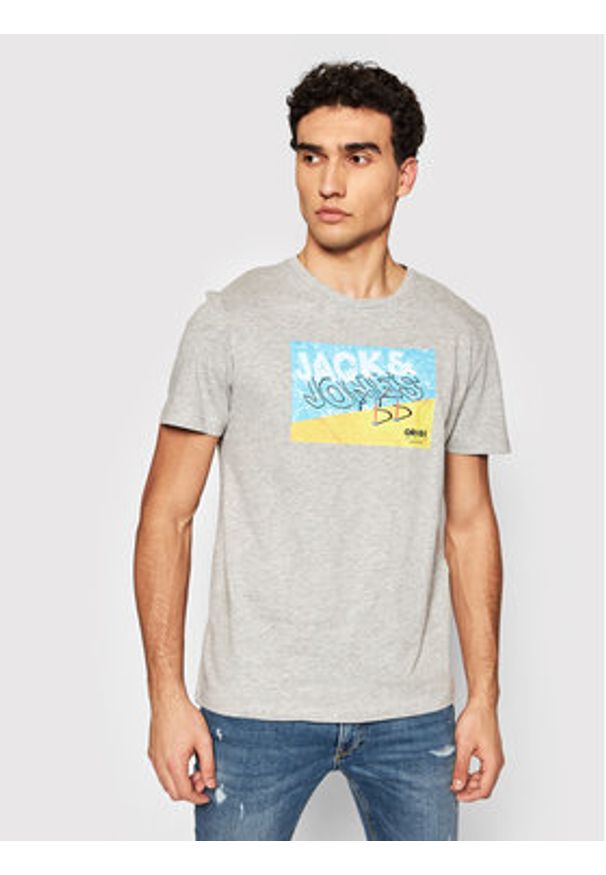 Jack & Jones - T-Shirt Jack&Jones. Kolor: szary. Materiał: bawełna