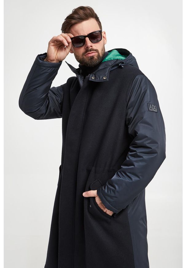 Armani Exchange - Płaszcz męski wełniany ARMANI EXCHANGE. Materiał: wełna