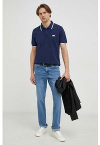 Levi's® - Levi's polo męski kolor granatowy gładki. Okazja: na spotkanie biznesowe. Typ kołnierza: polo. Kolor: niebieski. Długość: krótkie. Wzór: gładki. Styl: biznesowy #2
