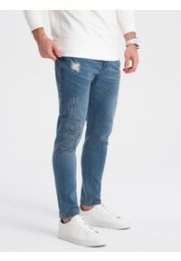 Ombre Clothing - Spodnie męskie jeansowe SKINNY FIT - jasny niebieski - Rozmiar: M. Kolor: niebieski. Materiał: jeans #1