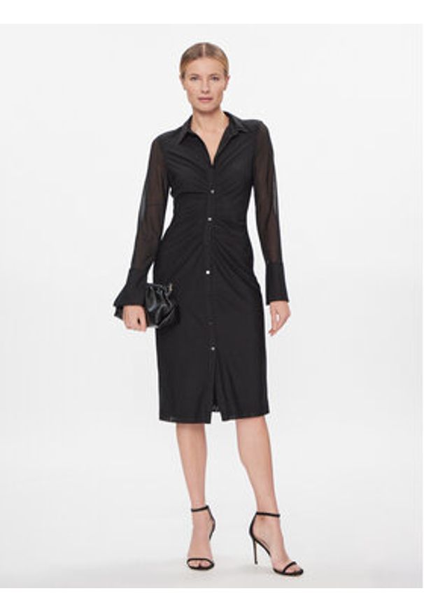 DKNY Sukienka codzienna DD3KP370 Czarny Slim Fit. Okazja: na co dzień. Kolor: czarny. Materiał: syntetyk. Typ sukienki: proste. Styl: casual