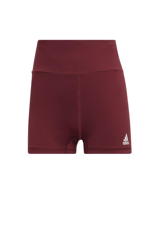 Spodenki damskie Adidas Yoga Essentials szorty dopasowane sportowe. Kolor: czerwony. Materiał: poliester, elastan