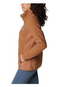 columbia - Damski sweter polarowy Columbia Panorama Full Zip. Typ kołnierza: polo. Kolor: brązowy. Materiał: polar. Sport: turystyka piesza