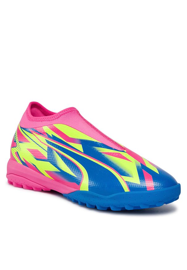 Buty Puma Ultra Match LL Energy TT + Mid Jr Lumino 107556 01 Luminous Pink/Ultra Blue/Yellow Alert. Kolor: różowy. Materiał: skóra